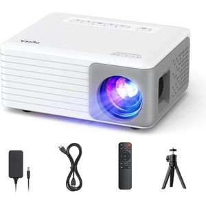 Full HD 1080P Mini Beamer op Statief - Voor Home Theater - 5500 Lumen - 55000 Uur LED - Smartphone HDMI USB Laptop Firestick AV PS5 Beamer