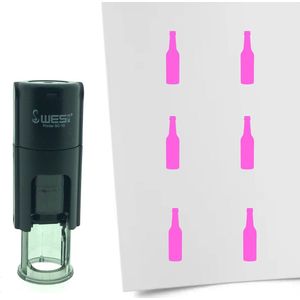 CombiCraft Stempel Bierflesje 10mm rond - Roze inkt
