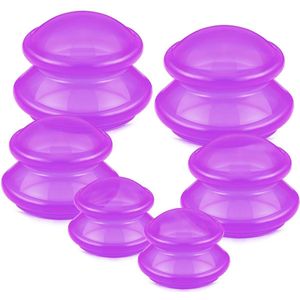 Cupping For Cellulite - Cupping Cups - 6-delige massagetherapie cuppingset 3 maten - Voor Gezicht, Armen En Benen - VacuüM Silicone Cupping Set - Anti Sinaasappelhuid - Massage - voor studio thuisgebruik - Zeer transparant paars