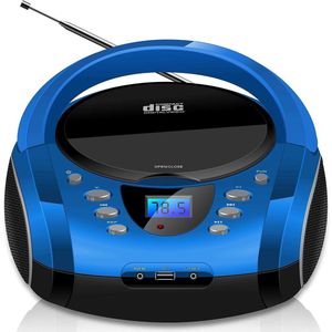 SNJY® CD Speler - Muziekspeler Bluetooth - Draagbare Radio CD Speler - Blauw