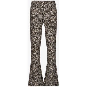 TwoDay flared meisjes broek met panterprint beige - Maat 146/152