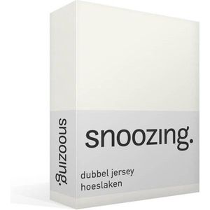 Snoozing - Dubbel Jersey - Hoeslaken - Lits-jumeaux - 190x220 cm - Ivoor