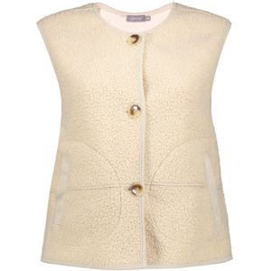 Geisha - Gilet - Cream - Teddy Gilet Met Knoopsluiting - 55848 19 016