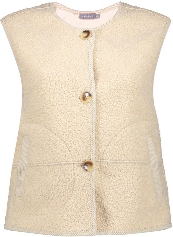Geisha - Gilet - Cream - Teddy Gilet Met Knoopsluiting - 55848 19 016