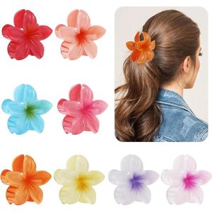VD WEIDE ENTERPRISE - Bloemenhaarklemmen - 8 stuks - antislip Hawaï-haarclip voor vrouwen - haarstyling-accessoires - dik en dun haar .