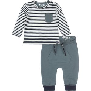 Dirkje Bio Basic SET(2delig) Groene Broek , Shirt gestreept - Maat 56