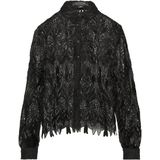 comma - Blouse - Doorschijnend - Kanten - Lange Mouwen