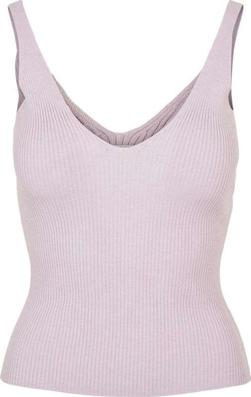 Urban Classics Damestop, gebreide top met V-hals, verkrijgbaar in vele kleuren, maten XS - 5XL, Softlilac, L