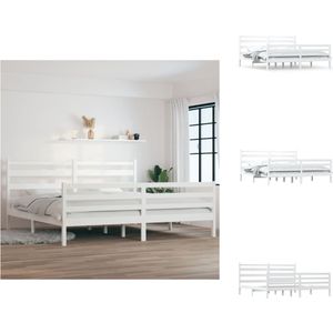 vidaXL Houten Bedframe - Klassieke - 200 x 200 cm - Hoogwaardig massief grenenhout - Bed