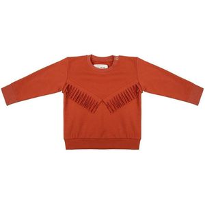 Little Indians Boho Sweater Picante - Trui - Roodbruin - Volant - Meisjes - Maat: 6 jaar