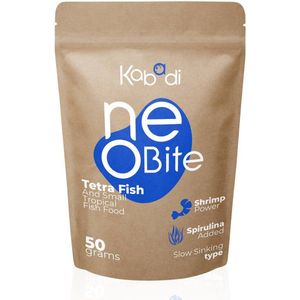 Kabadi Neo Bite 50g - Compleet visvoer voor Neon tetra's en andere kleine vissen - Langzaam zinkend - Mini pellets