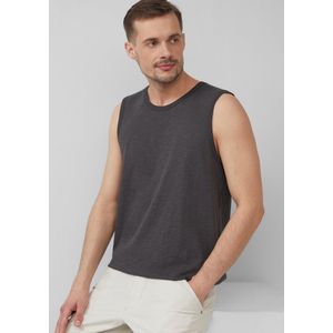 s.Oliver - T-shirt - Donkergrijs - Mouwloos - Normale Pasvorm