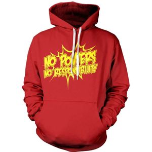 Hybris No Powers No Responsibility Hoodie SH-3-15432-H27-1 Red-S