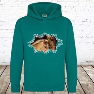 Hoodie met paard en veulen Jade -Awdis-86/92-Hoodie meisjes