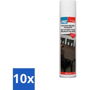 HG - Houten Meubel Reiniger - Reinigen & Onderhouden - Geeft Extra Glans - 300 ml - Bulkverpakking - 10 stuks
