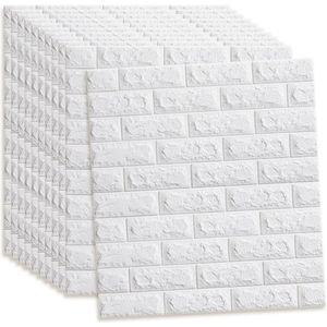 Gigicial 3D vaste wandpanelen - Imitatie Bakstenen Wandpanelen - 3D Stereoscopisch Effect En Kunstprojectie Voor Woonkamer Van Badkamer - 10 Stuks - Algemeen Gebruik Wit