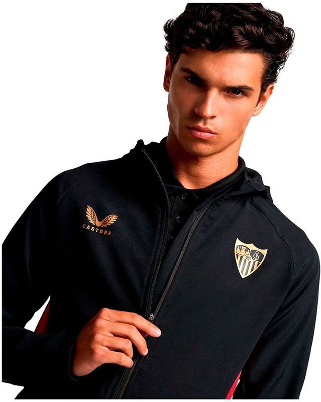 Castore - Sevilla FC 24/25 Pro Players Hoodie - Caviar/Tomato