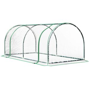 Gotagee Kas, kas met deur, kweekkas, plantenkas, staal, kunststof, 200 x 100 x 80 cm, groen