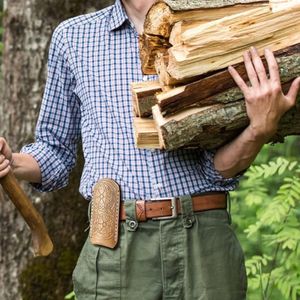 Messenschede van leer - 4 inch (102 cm) - Verticaal heuptasje voor jacht en camping .