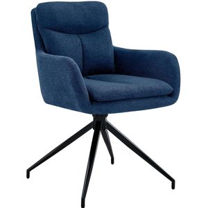 CLP Eetkamerstoel Somers stof I Draaibare fauteuil blauw