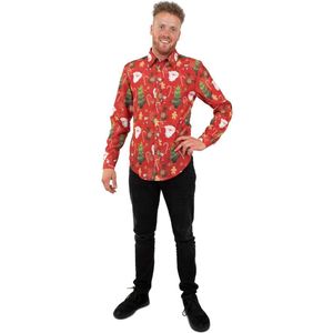 Kerst & Oud & Nieuw Kostuum | Xmas Kerstman Vet Net | Maat 48 | Kerst | Verkleedkleding