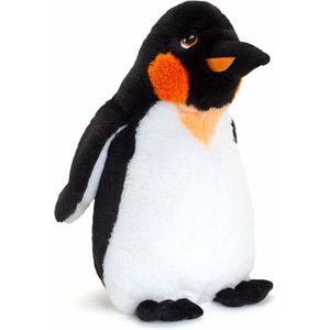 Keel Toys pluche Keizer pinguin met jong knuffeldieren - wit/zwart - staand - 25/40 cm