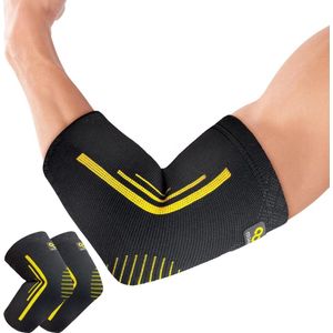 Elbow Fulcrum Sleeve Breathable Support for Tendonitis Weight Lifting Tennis Golfer Elbow - Compression Sleeve 1 Pair Black L elleboog bandage