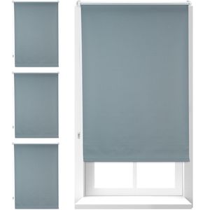Relaxdays 4x verduisteringsrolgordijn grijs - thermo rolgordijn zonder boren - 70x160