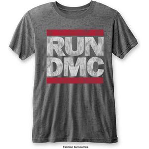 Run DMC - DMC Logo Heren T-shirt - S - Grijs