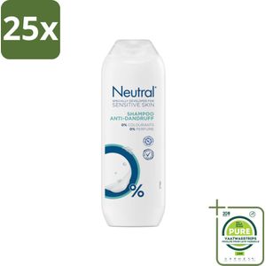 25 x Neutral - Shampoo - Gevoelige Huid - Anti-Roos - 0% Kleurstof & Parfum - 250 ml - Grootverpakking - Anti-Roos Shampoo - Shampoo Voor Gevoelige Hoofdhuid - Shampoo Zonder Kleurstoffen - Shampoo Zonder Parfum - Milde Shampoo