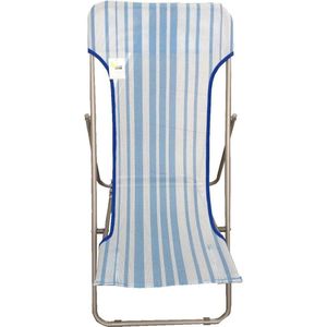Ligstoel van staal en textiel met lichtblauwe strepen en 450 g/m² Toegevoegde zoekwoorden: ligstoel, strandstoel beach sling chair