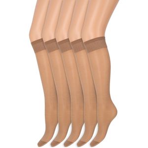 Drukvrije pantykousen | Lycra | 20 Denier | Merk: Marianne | Maat: One Size | Kleur: Dune | 5 Paar