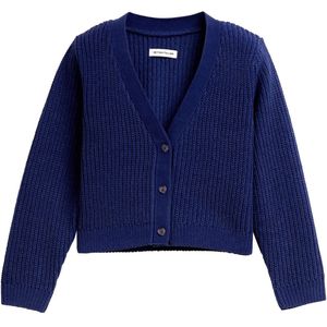 Tom Tailor - Vest - Dark blue harbor - Met V-hals - Lange Mouwen