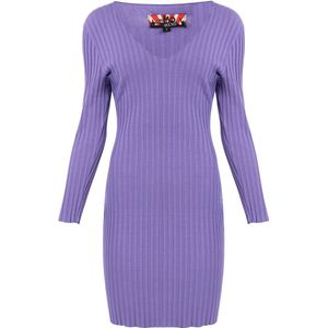 myMo ROCKS - Ribgebreide Jurk - Paars - Dames