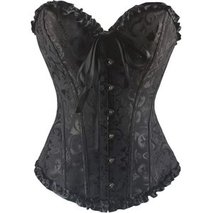 Lace Up Bloemen Korset Top voor Vrouwen - Burlesque Stijl en Overbust Shaper