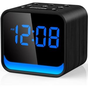 Radiowekker met Natuurlijke Geluiden en Dimbaar LED-Display - Compacte FM-Radio Wekker voor Slaapkamer