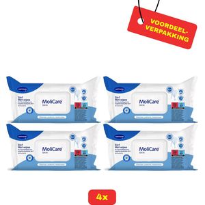 4x - MoliCare® Skin 3in1 Vochtige verzorgingsdoekjes- 4x 50 stuks - Voordeelverpakking!
