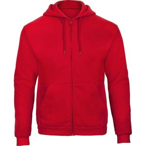 B&C ID.205 Hooded Full Zip Sweatshirt CGWUI25 - Red - S