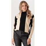 minus Trui 'Mireya'  beige / zwart