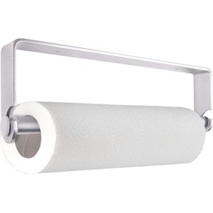 Papier Rol Houder - Opslag Rek voor Badkamer - WC -Onder Kast Keuken Rol - Houder - Zelfklevende - Accessoires - Zilver