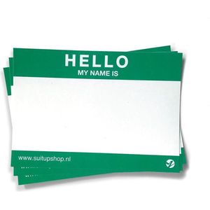 Hello My Name is Stickers - 50 stuks groen witte stickers