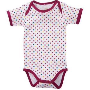Name It Mini Romper Valerie SS Bright White paars mt 86