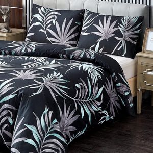 Inovra ® Ultrazachte microvezel bedrukt dekbed instellen met 1 kussensloop - kreukvrije stof omkeerbare deken - hoekstropdassen ritssluiting sluiting 100% polyester beddengoed