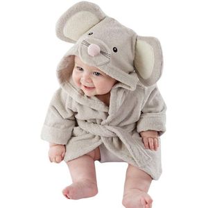 Baby badjas -Muis - grijs - maat 1 tot 2 jaar