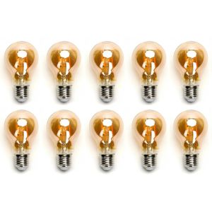Gloeilamp E27 10 stuks | 6W=45W warmwit | 2200K - amber glas