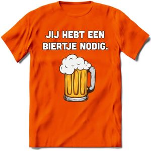 Jij Hebt Een Biertje Nodig T-Shirt | Bier Kleding | Feest | Drank | Grappig Verjaardag Cadeau | - Oranje - 3XL