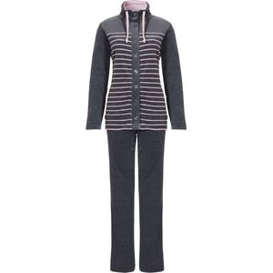 Huispak Pastunette - Cozy Stripes - Velour - Grijs - Maat 42