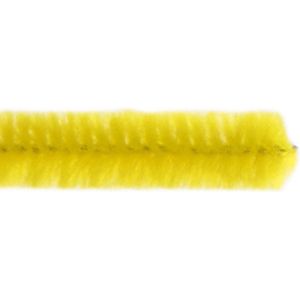 Chenilledraad, L: 30 cm, dikte 6 mm, geel, 50 stuk/ 1 doos