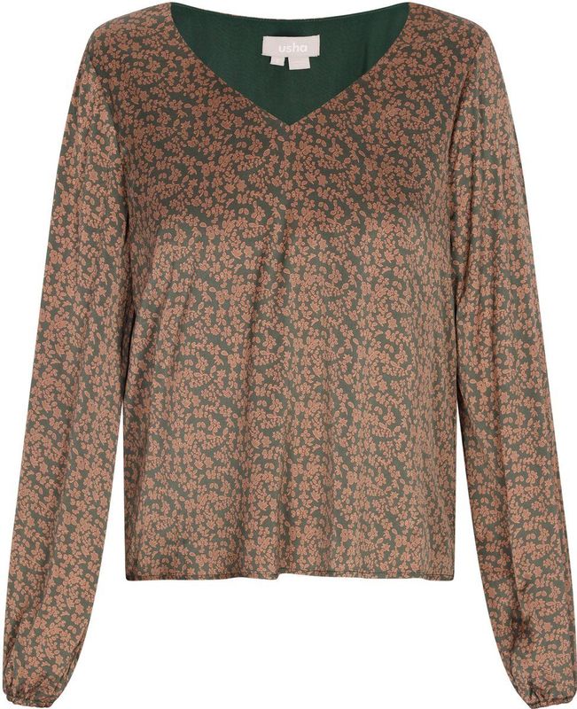 usha - Blouse - V-hals - Lange Mouwen - Bloemenprint