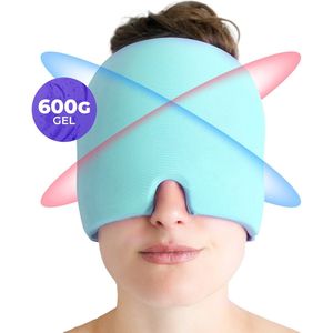 Ryce® Migraine Muts - Masker - Extra Dik 600G - Hoofdpijn - Warmte & Koude Therapie - Hot Cold Pack - Lichtblauw